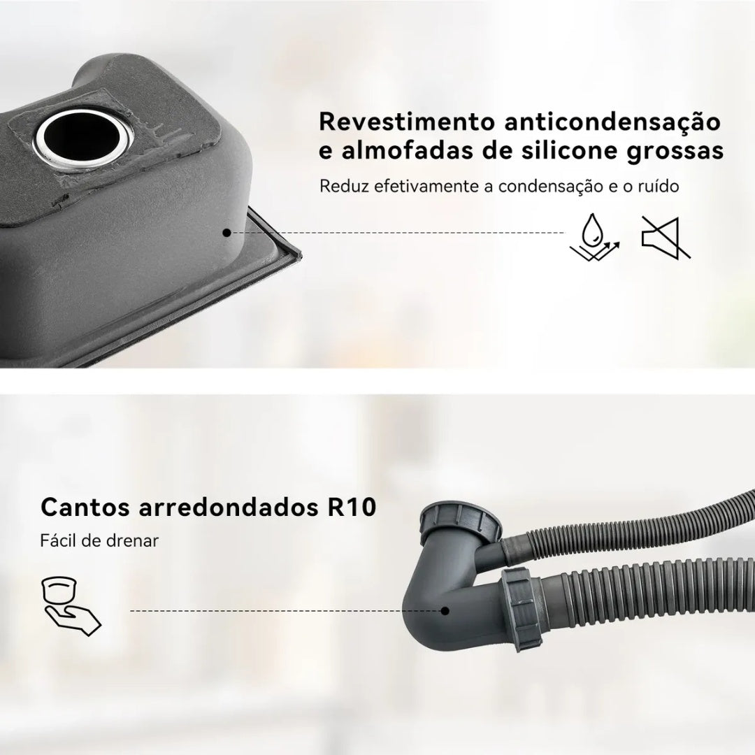 Cuba Gourmet Inox 50*40cm Com Torneira E 4 Saídas De Água